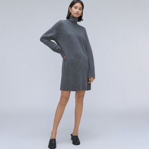 Everlane Charcoal Cozy Stretch Turtleneck Dress, Size Small